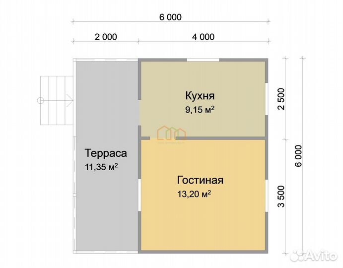 Каркасный дом без внутренней отделки 63м2