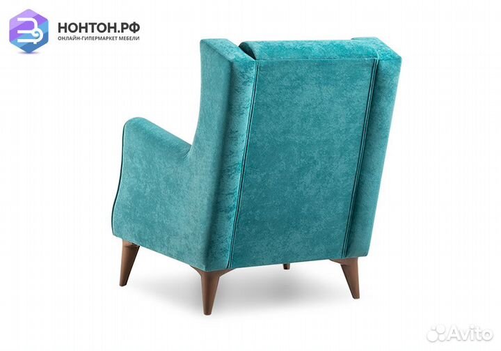 Кресло Плимут бирюзовый / коричневый
