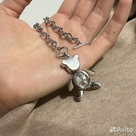Ожерелье цепь с медведем