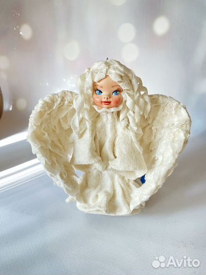 Мастер класс ватная ёлочная игрушка Ангел