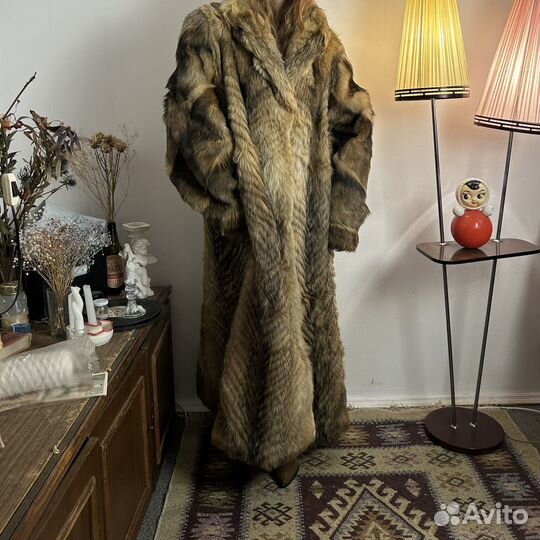 Винтажная шуба из волка
