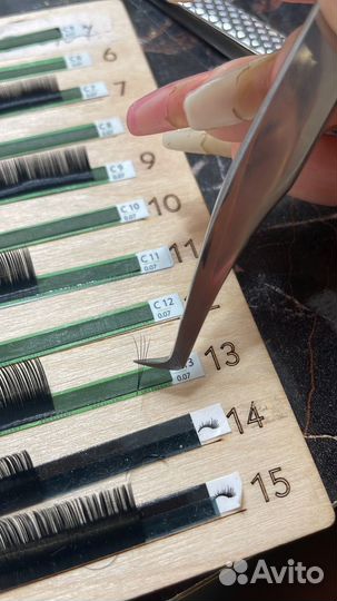 Пинцет ручной заточки для наращивания ресниц