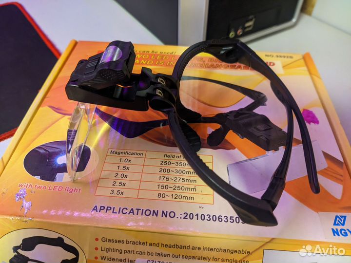 Очки/лупа на голову для пайки/точных работ