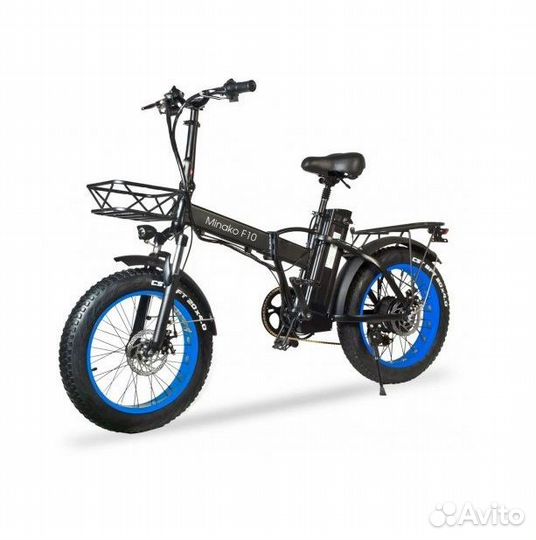 Электровелосипед Minako F10 черный с синим
