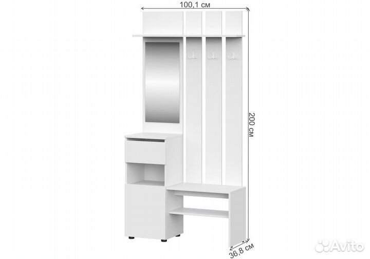 Прихожая Валенсия белый текстурный