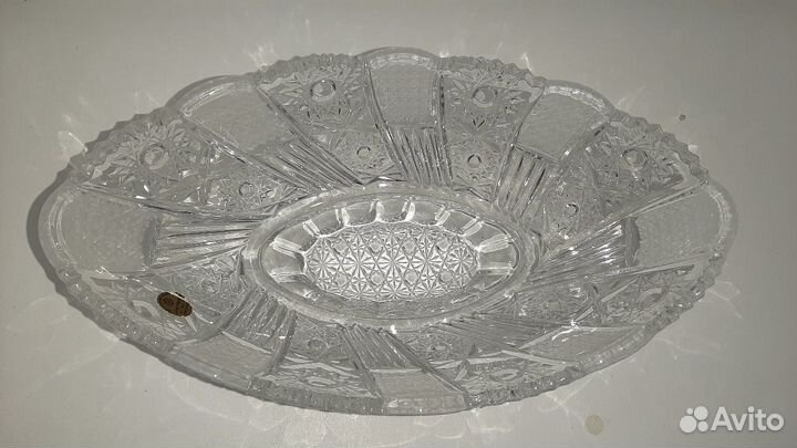Ваза для фруктов, салатник хрустальный