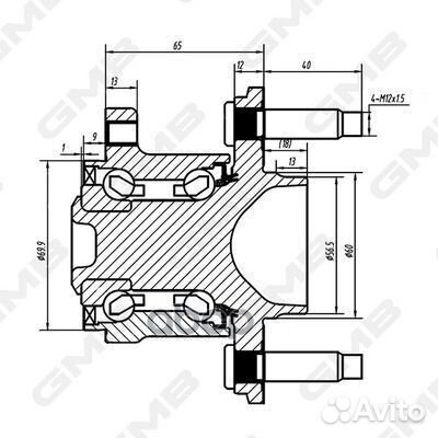 Ступица колеса chevrolet aveo T300 gh34860m GMB