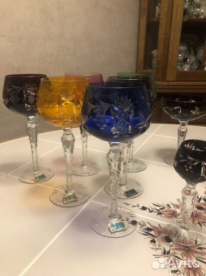 Фужеры цветной хрусталь