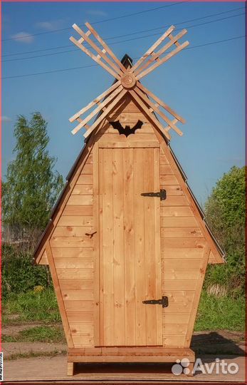 Уличный туалет деревянный PRO884