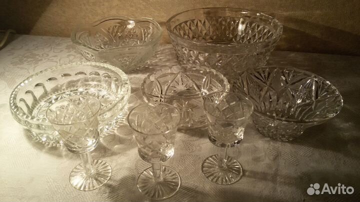 Хрусталь рюмки, салатницы, конфетницы