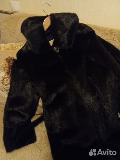Шуба норковая с капюшоном
