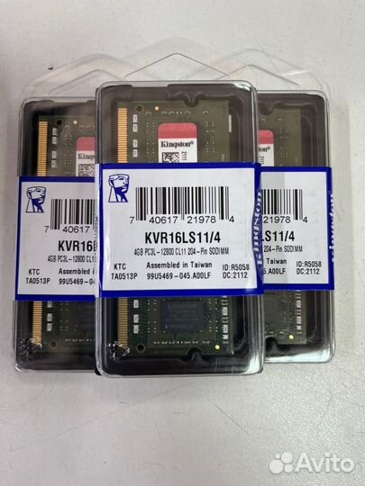 Новая ddr3l 4 gb Kingston kvr16ls11/4 1600 mhz