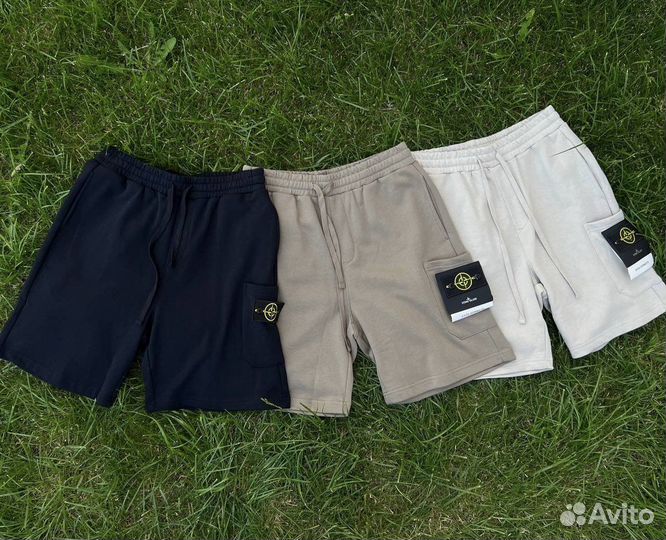 Шорты мужские Stone island с патчем