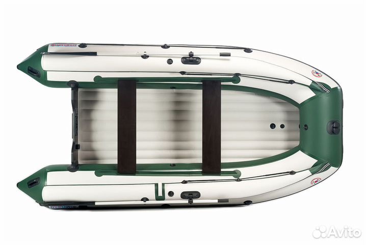 Лодка mishimo family lite DF 390, белая-зеленая