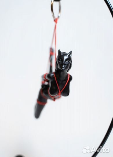 Шибари фигурка девушки в маске кошечки черная