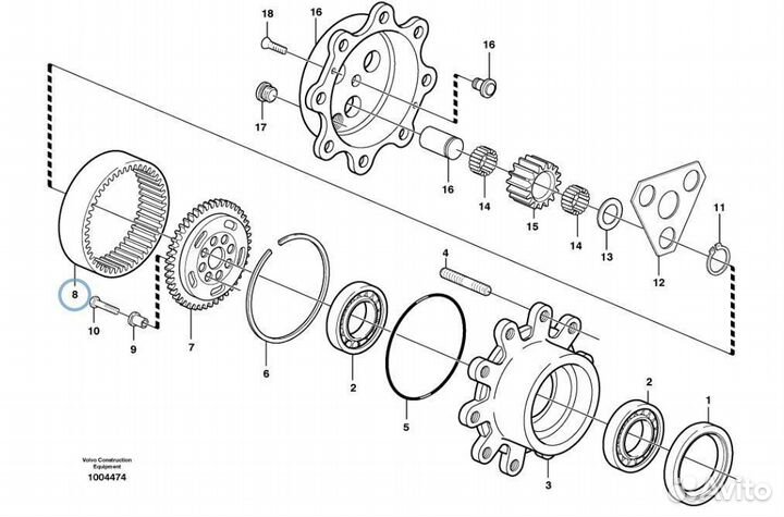 6194925M1 Шестерня корончатая редуктора