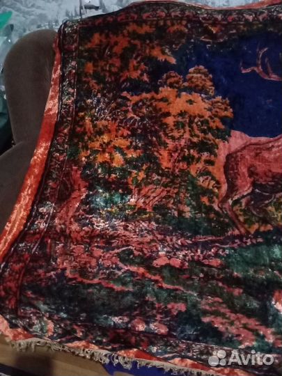 Плюшевый ковёр СССР олени