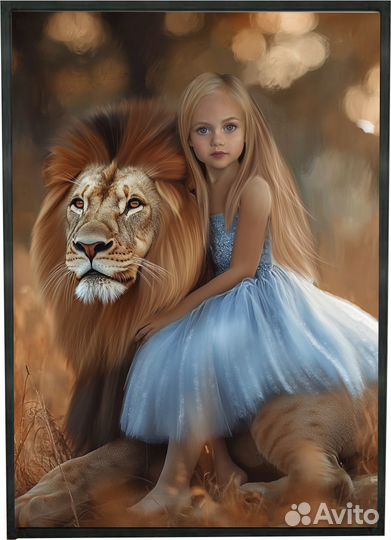 Портрет по фото на натуральном холсте