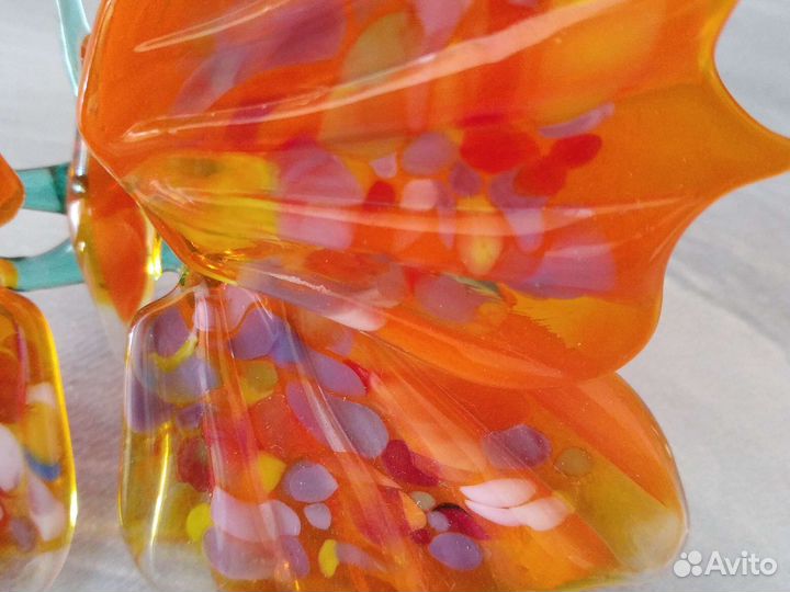 Бабочка цветное стекло, новая, сувенир