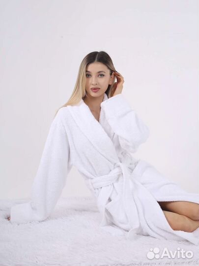 Белый махровый халат от 42 до 56