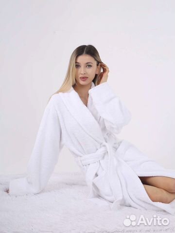 Белый махровый халат от 42 до 56