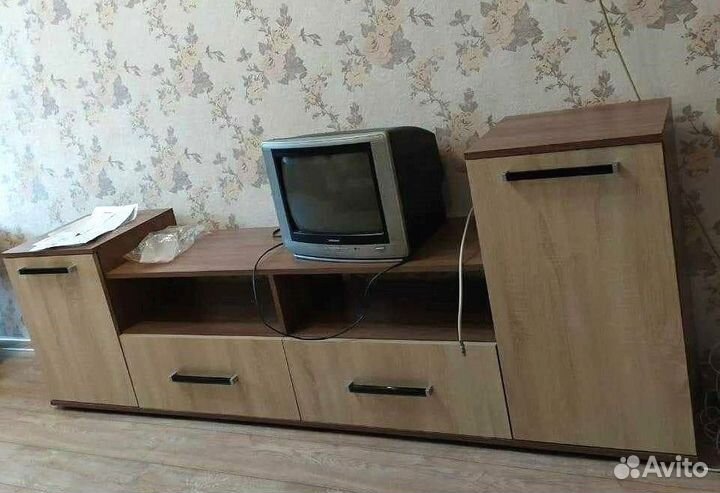 Тумба тв Ясень шимо темный/Дуб сонома