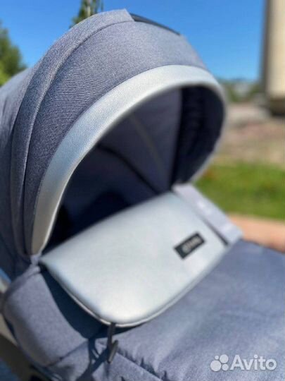 Коляска Tutis Nanni 2в1 сер/кожа Серебро/черн.рама