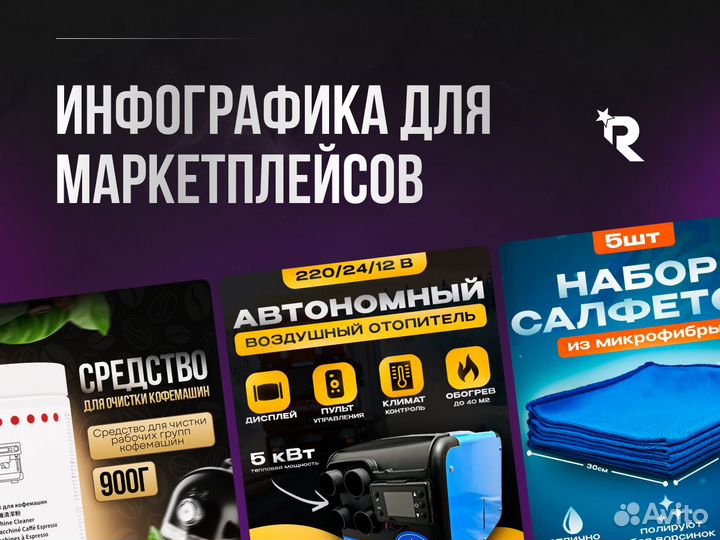 Инфографика для маркетплейсов / Дизайн соцсети