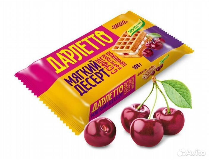 Мягкие вафли Дарлетто с суфле и Вишней 108г (опт)