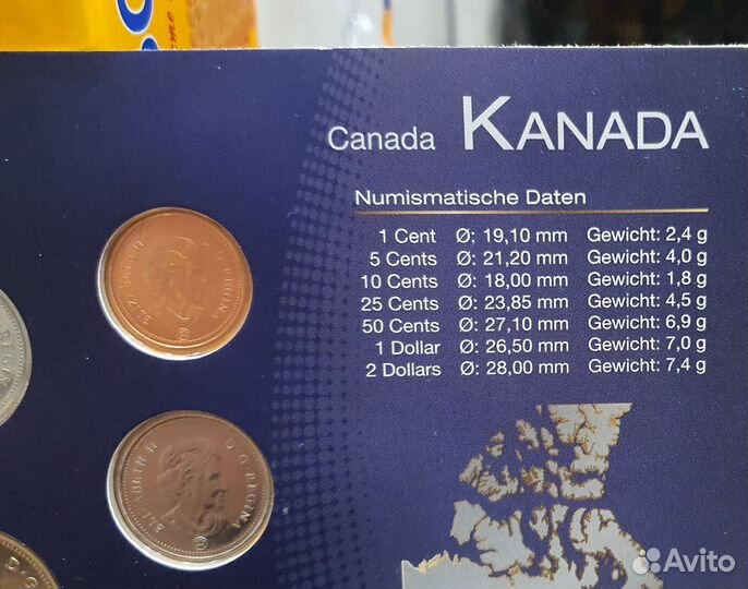 Набор монет Канады разных годов и номинала