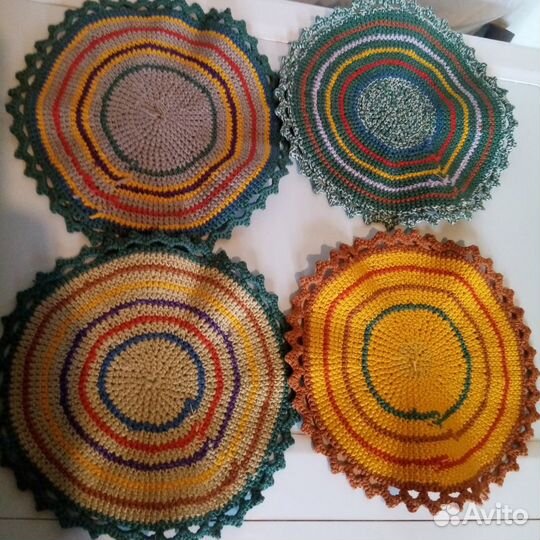 Салфетки, вязаные крючком, ручная работа