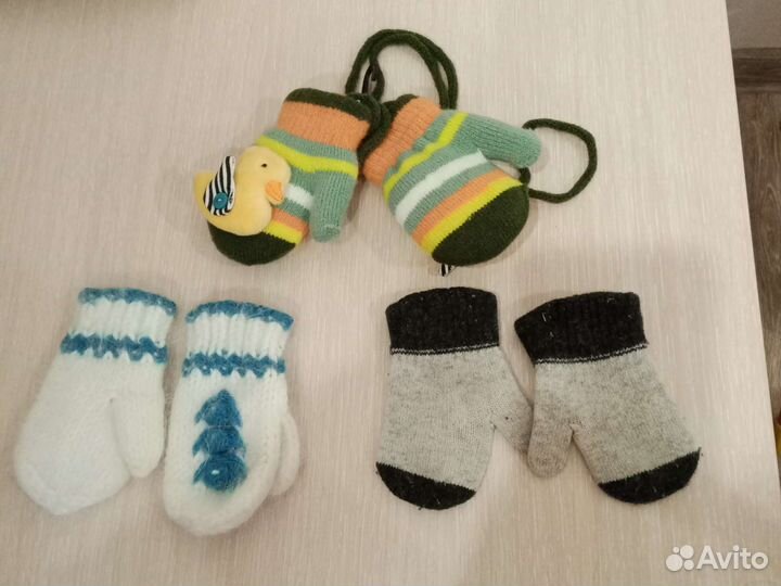 Варежки детские возраст от 0 до 2 лет