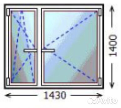 Пластиковое окно 1433х1401 под заказ