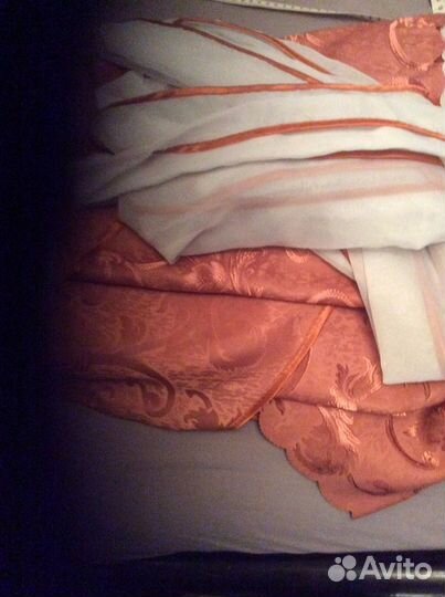 Шторы с ламбрикеном бу и тюль