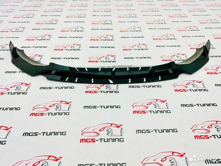 Губа переднего бампера BMW X4 G02 черный глянец