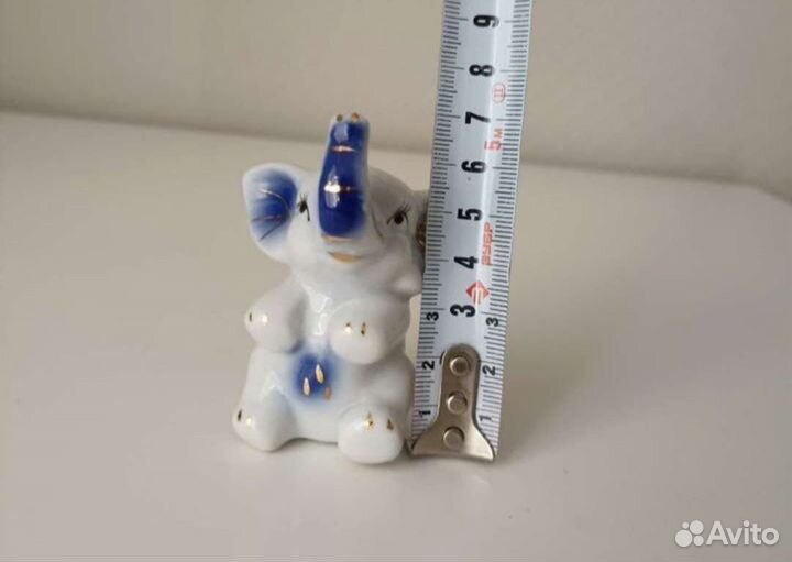 Статуэтка слон фаянс гжель
