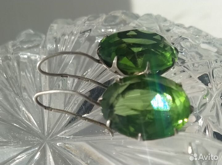 Серьги крупные серебро 875 проба СССР звезда