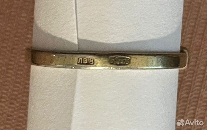 Кольцо серебро СССР 875 проба с рубином