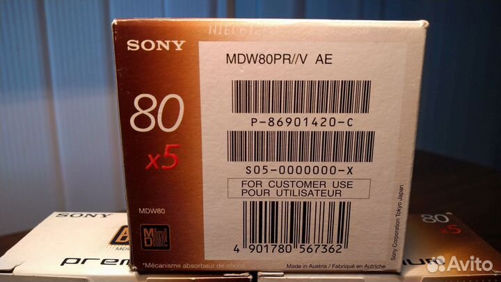 Минидиски Sony Premium 80