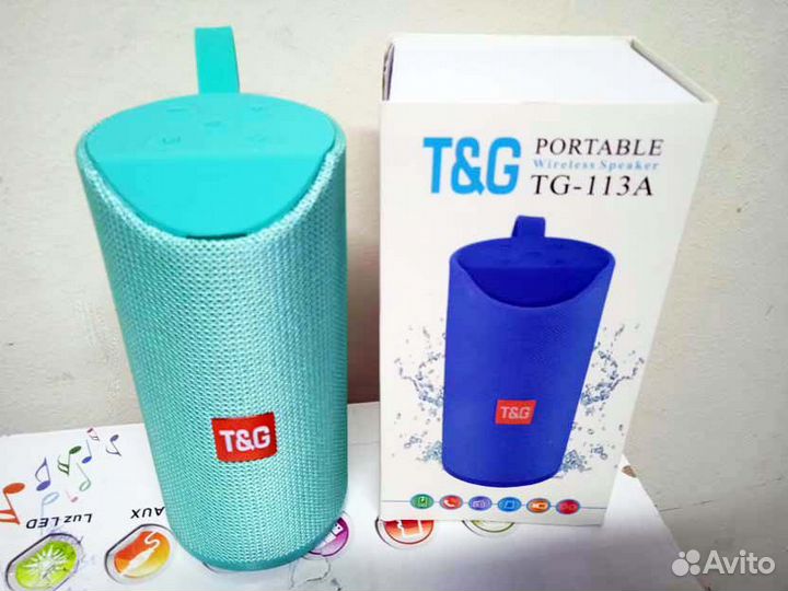 Портативная Колонка Бирюзовая с Bluetooth и Радио