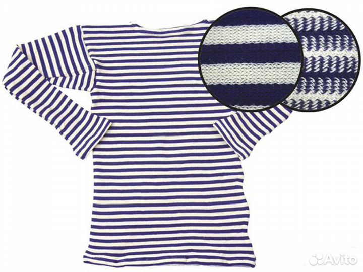 Тельняшка зимняя двойной вязки (с синей полосой)