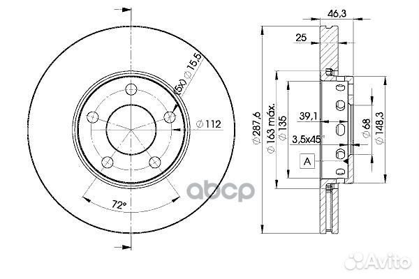 78BD4063-2 диск тормозной передний к-кт 2шт, 5