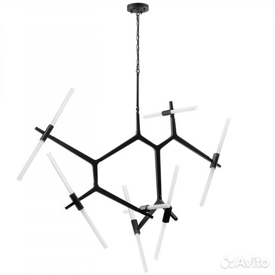 Люстра металл и стекло в гостиную хай-тек