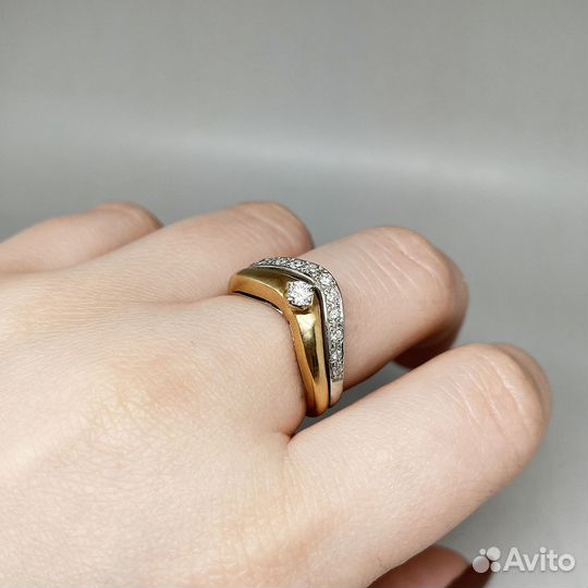 Золотое кольцо с бриллиантами 0,26Ct 585