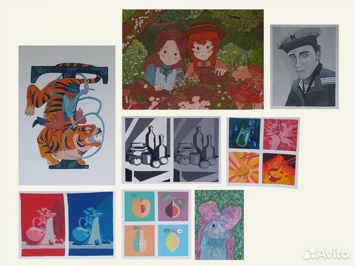 Учебные работы рисунок живопись натюрморт гуашь