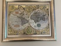 Постер картина в раме Карта мира