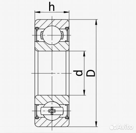 Шариковый подшипник SKF 61800-2RS1