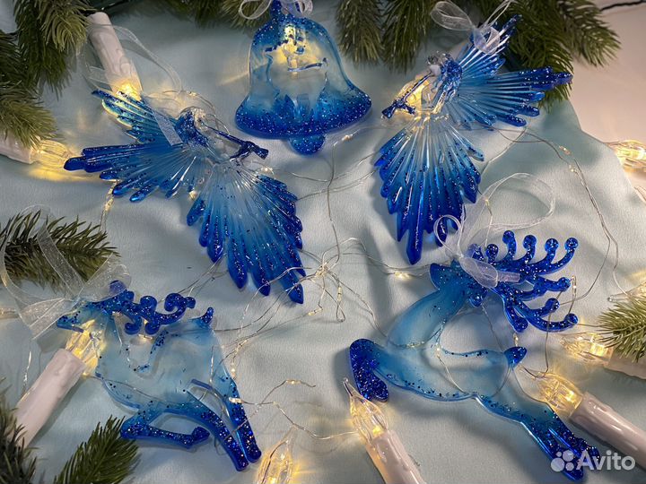 Елочные игрушки из эпоксидной смолы