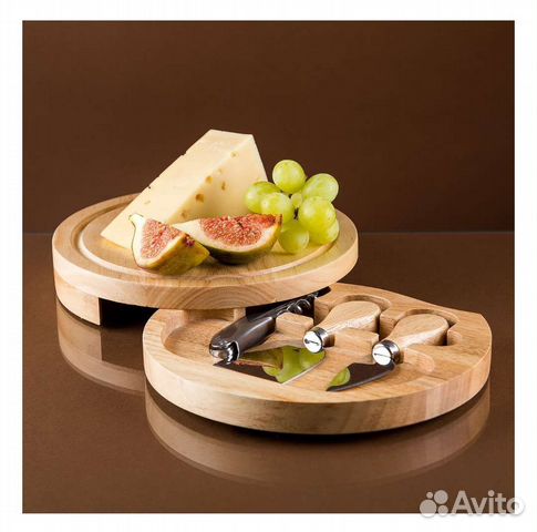 Набор для сыра, 4 пр., сталь/дерево