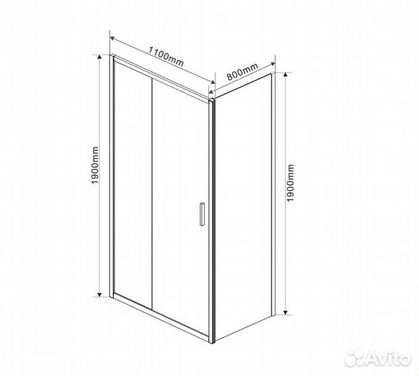 Душевой уголок Garda VSR-1G8011CH, 1100*800